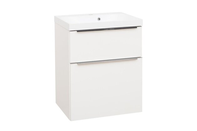Skříňka EBS Nevio 61 s umyvadlem, bílá lesk, NEVIO61B