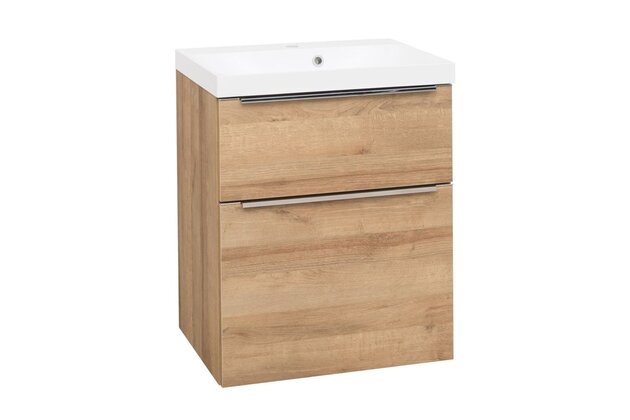 Skříňka EBS Nevio 61 s umyvadlem, dub Riviera, NEVIO61D