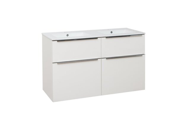 Skříňka EBS Nevio 121 s umyvadlem slim, bílá lesk, NEVIOSL121B