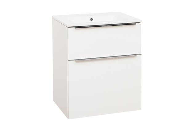 Skříňka EBS Nevio 61 s umyvadlem slim, bílá lesk, NEVIOSL61B