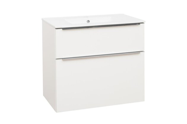 Skříňka EBS Nevio 81 s umyvadlem slim, bílá lesk, NEVIOSL81B