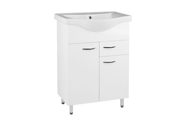 Skříňka EBS K-Plus 65 s umyvadlem, bílá, PLUS65ZSET