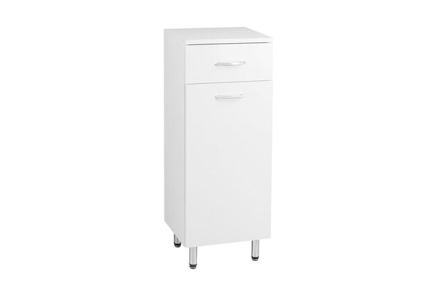 Skříňka EBS K-Plus 35 doplňková s košem na prádlo, bílá, PLUSN35K