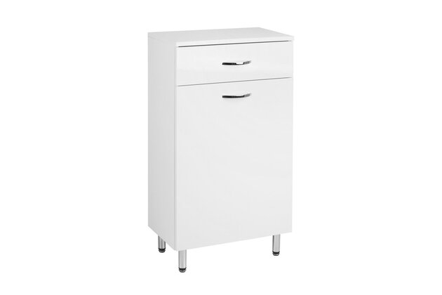 Skříňka EBS K-Plus 50 doplňková s košem na prádlo, bílá, PLUSN50K