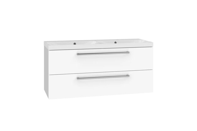 Skříňka EBS Pure 121 s dvojumyvadlem, bílá, PURE121B