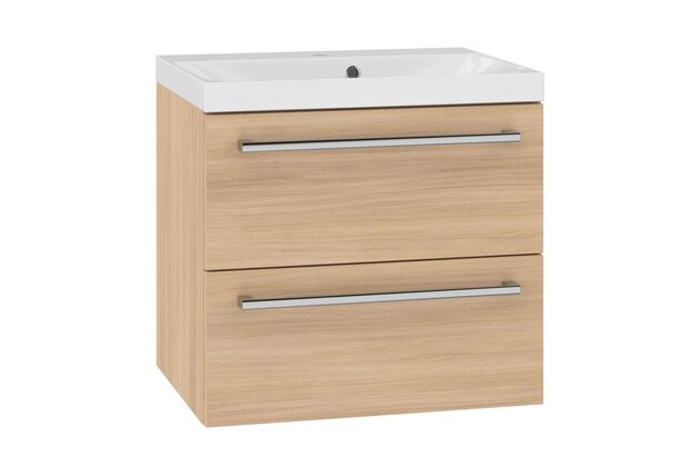 Skříňka EBS Pure 2.0 61 s umyvadlem, dub Sand Barbera, PURE61SB