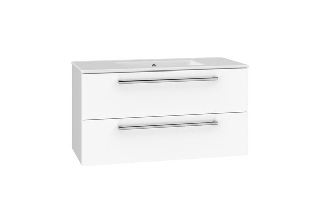 Skříňka EBS Pure 101 s umyvadlem slim, bílá, PURESL101B