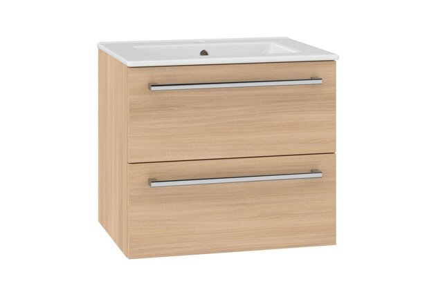 Skříňka EBS Pure 2.0 61 s umyvadlem slim, dub Sand Barbera, PURESL61SB