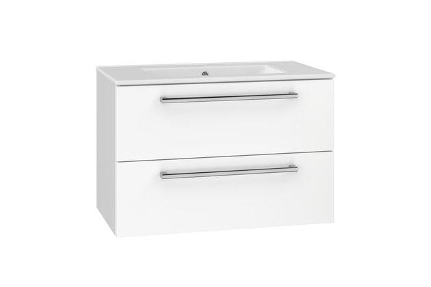 Skříňka EBS Pure 81 s umyvadlem slim, bílá, PURESL81B