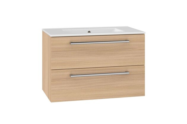 Skříňka EBS Pure 2.0 81 s umyvadlem slim, dub Sand Barbera, PURESL81SB