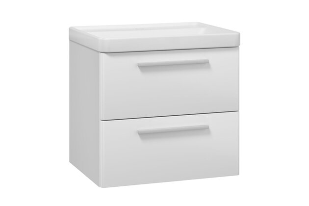 Skříňka EBS Urban 61 s umyvadlem, bílá lesk/madlo bílá mat, URBAN60BB