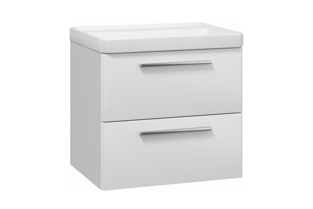 Skříňka EBS Urban 61 s umyvadlem, bílá lesk/madlo nerez, URBAN60BN