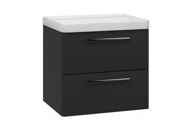 Skříňka EBS Urban 61 s umyvadlem, černá mat/madlo chrom, URBAN60CMCR
