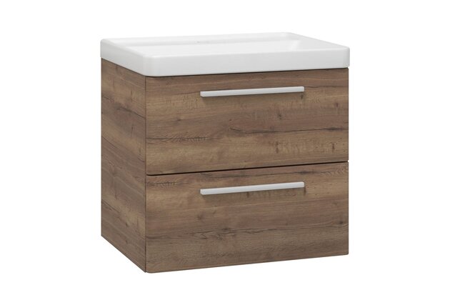 Skříňka EBS Urban 61 s umyvadlem, dub Halifax/madlo bílá mat, URBAN60DHB