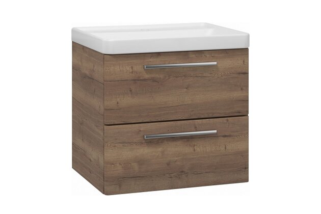 Skříňka EBS Urban 61 s umyvadlem, dub Halifax/madlo nerez, URBAN60DHN