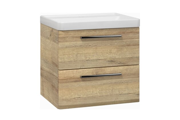 Skříňka EBS Urban 61 s umyvadlem, dub Riviera/madlo chrom, URBAN60DRCR