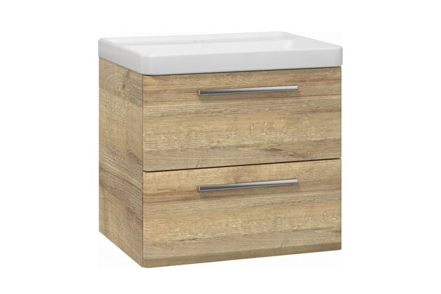 Skříňka EBS Urban 61 s umyvadlem, dub Riviera/madlo nerez, URBAN60DRN