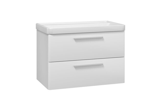 Skříňka EBS Urban 81 s umyvadlem, bílá lesk/madlo bílá mat, URBAN80BB