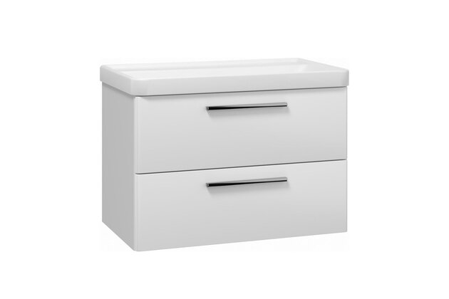 Skříňka EBS Urban 81 s umyvadlem, bílá lesk/madlo chrom, URBAN80BCR