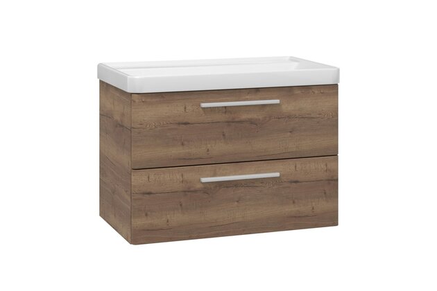 Skříňka EBS Urban 81 s umyvadlem, dub Halifax/madlo bílá mat, URBAN80DHB