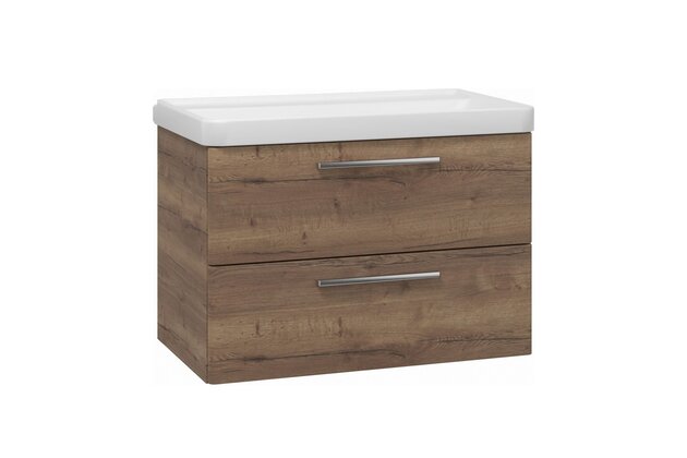 Skříňka EBS Urban 81 s umyvadlem, dub Halifax/madlo nerez, URBAN80DHN