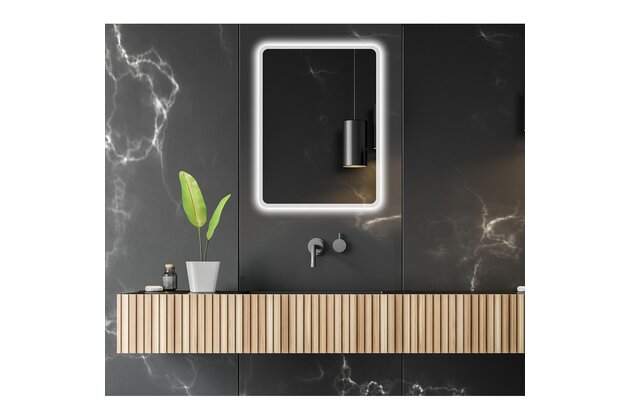 Zrcadlo EBS Venia 60 oblé, s LED osvětlením, VENIA6080K