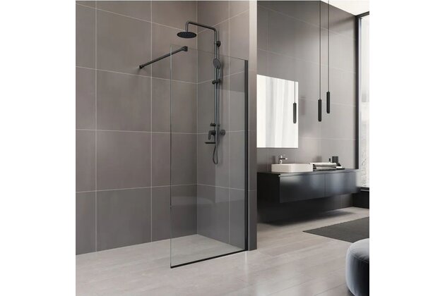 Sprchový kout EBS Relax walk-in 120x200, černá, RELAXB100