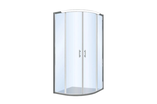 Sprchový kout EBS Vame čtvrtkruhový 90x90x190 R55, brillant/transparent, VAMER90CRTS
