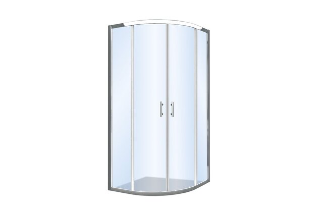 Sprchový kout EBS Vame čtvrtkruhový 90x90x190 R55, brillant/transparent, VAMER90CRT