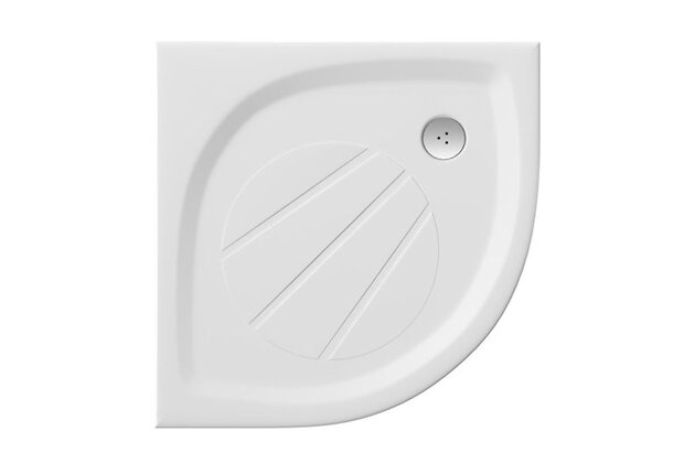 Sprchová vanička EBS Urban 80x80 čtvrtkruhová, litá, bílá, URBAN80R55