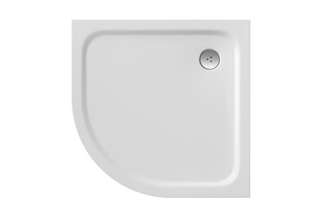 Sprchová vanička EBS Urban CIty 80x80 čtvrtkruhová, litá, bílá, URBANC80R55