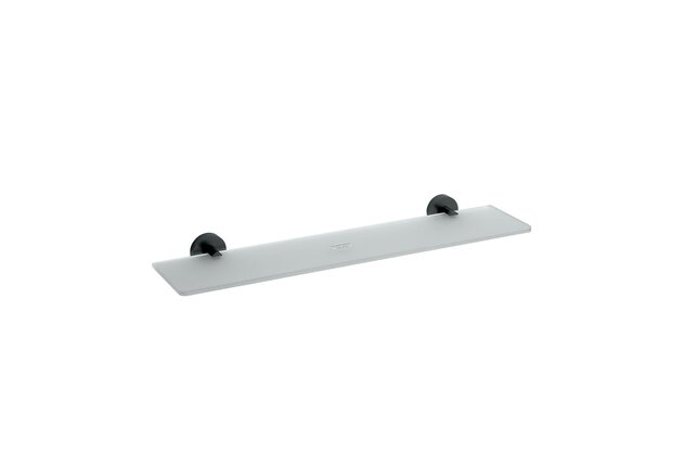 Polička EBS Urban Round Black skleněná, černá mat, UR24BL