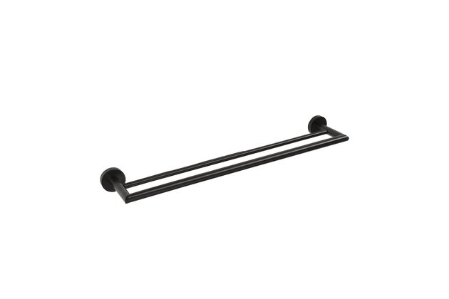 Držák ručníků EBS Urban Round Black dvojitý, černá mat, UR29BL