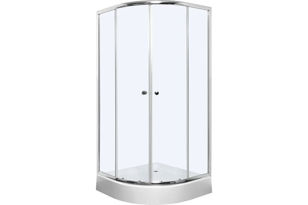 Sprchový kout EBS Linea čtvrtkruhový 80x80x185, chrom, LINEAR80CRT