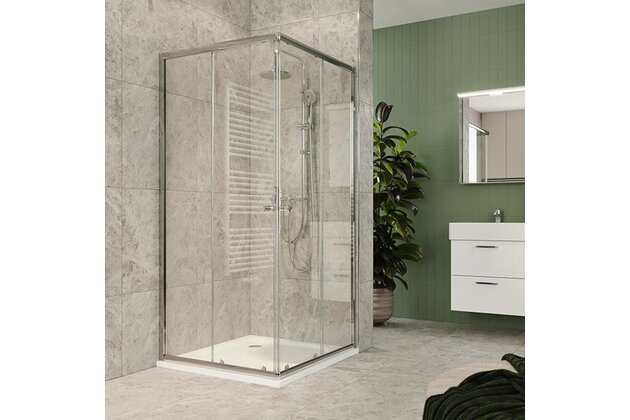 Sprchový kout EBS Linea čtvercový 80x80x185, chrom, LINEAQ80CRT