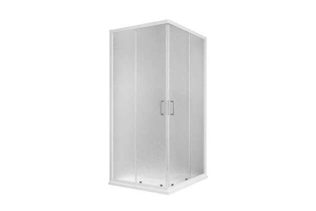 Sprchový kout EBS Base čtvercový 90x90x185, bílá/grape, BASEQ90BG