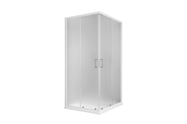 Sprchový kout EBS Base čtvercový 80x80x185, bílá/grape, BASEQ80BG