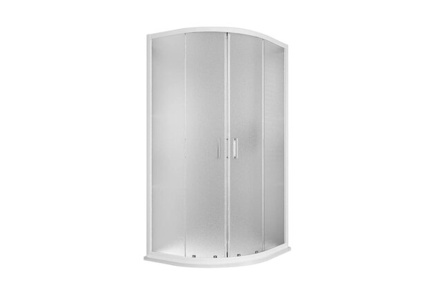 Sprchový kout EBS Base čtvrtkruhový 90x90x185, bílá/grape, BASER90BG