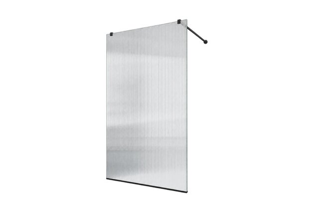 Sprchový kout EBS Relax walk-in 120x200, sklo Line, černá, RELAXB120L