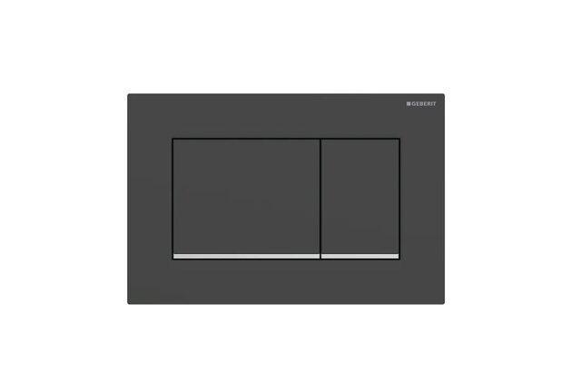 WC tlačítko Geberit Sigma20, černá mat/chrom lesk, 115.883.14.1