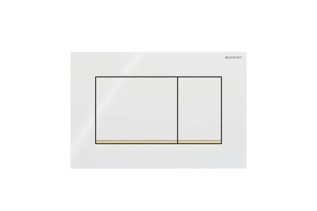 WC tlačítko Geberit Sigma20, bílá lesk/zlatá lesk, 115.883.KK.1