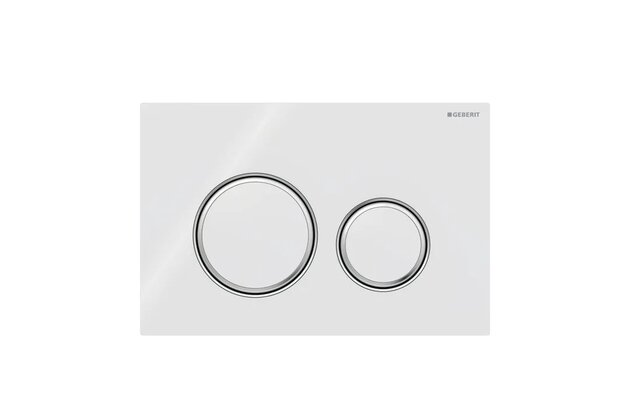 WC tlačítko Geberit Sigma50, chrom lesk/bílá/lesklé sklo, 115.884.SI.1