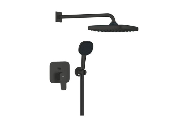 Sprchová souprava Grohe Cubeo, podomítková, s přepínačem, černá mat, 1053362430