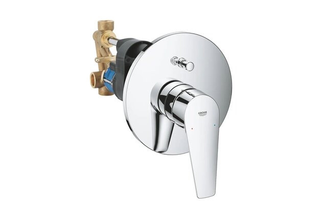 Baterie Grohe BauEdge vanová, podomítková, páková, chrom, 29079001