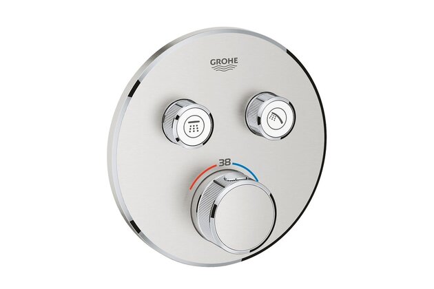 Baterie Grohe Grohtherm SmartControl sprchová, termostatická, podomítková, 2-cestná, supersteel - infinity, 29119DC0