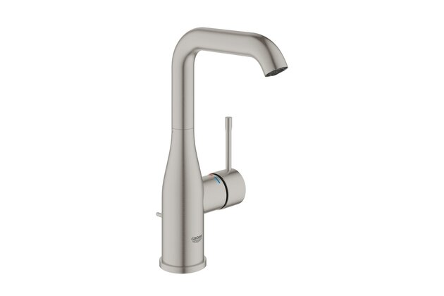 Baterie Grohe Essence umyvadlová, s výpustí, velikost L, supersteel - infinity, 24174DC1