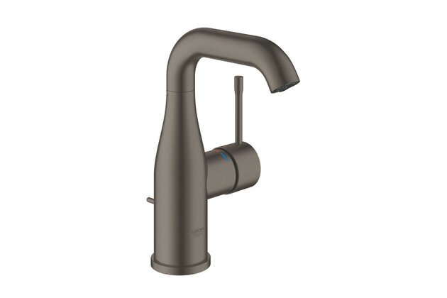 Baterie Grohe Essence umyvadlová, s výpustí, velikost M, hard graphite kartáčovaný, 24173AL1