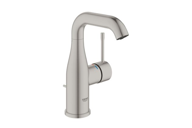 Baterie Grohe Essence umyvadlová, s výpustí, velikost M, supersteel - infinity, 24173DC1
