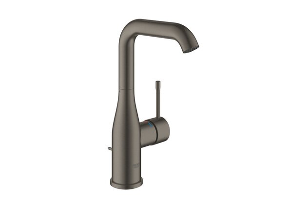 Baterie Grohe Essence umyvadlová, s výpustí, velikost L, hard graphite kartáčovaný, 24174AL1