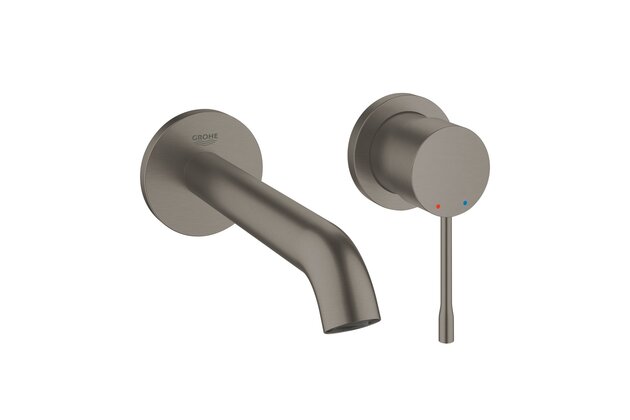 Baterie Grohe Essence umyvadlová podomítková, 2-otvorová baterie, velikost M, hard graphite kartáčovaný, 29192AL1